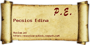 Pecsics Edina névjegykártya
