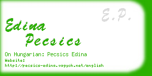 edina pecsics business card